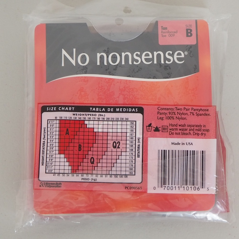 VTG New No Nonsense Regular Pantyhose Lot Size B Reinforced Toe 6 Pairs Various‎ - Picture 9 of 14